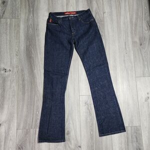 Vintage Y2K Guess 100% Cotton Dark Wash Mid Rise Flare Leg Denim Jeans Size 27